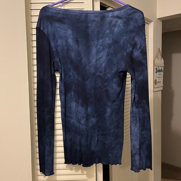 Vintage Suzie Tie-Dye Long-Sleeve Thermal Top, Size XL - Picture 5 of 6